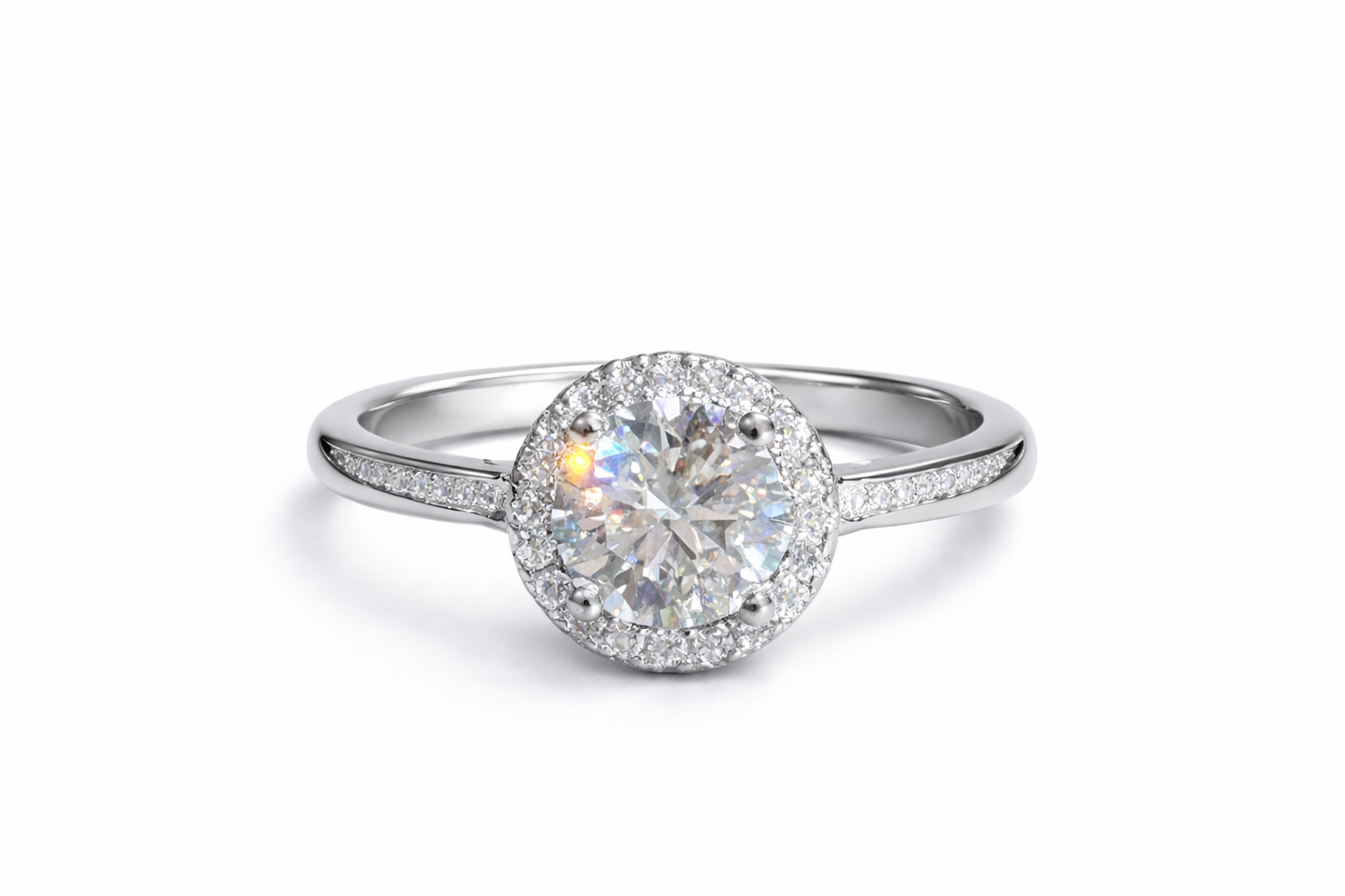 ER02 1CT Sterling Silver S925 Moissanite Diamond Earrings