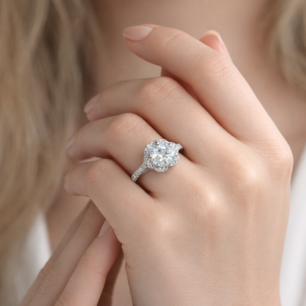 JZ29  1.5 CT Sterling Silver S925 Moissanite Diamond