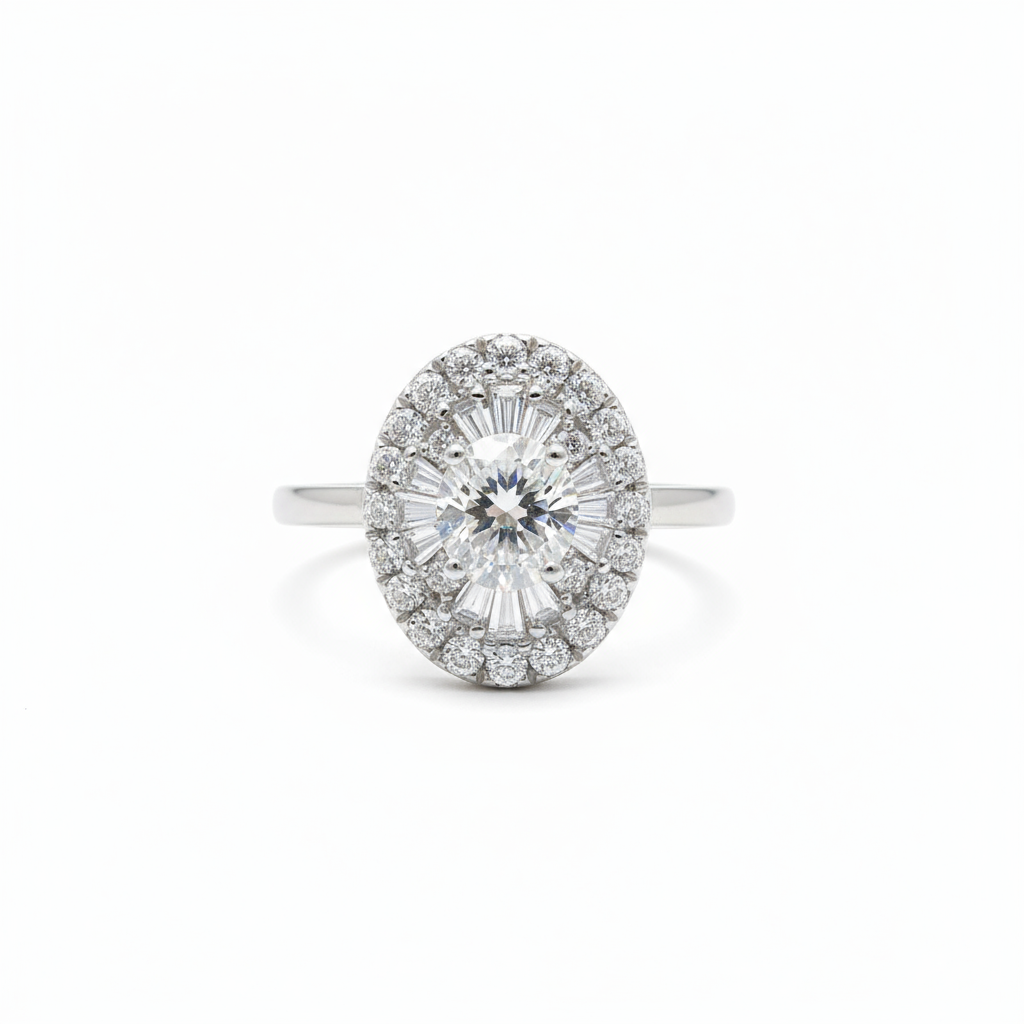 JZ65 1CT Sterling Silver S925 Moissanite Diamond