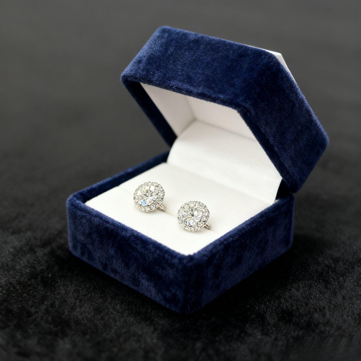 ER52 1CT Sterling Silver S925 Moissanite Diamond