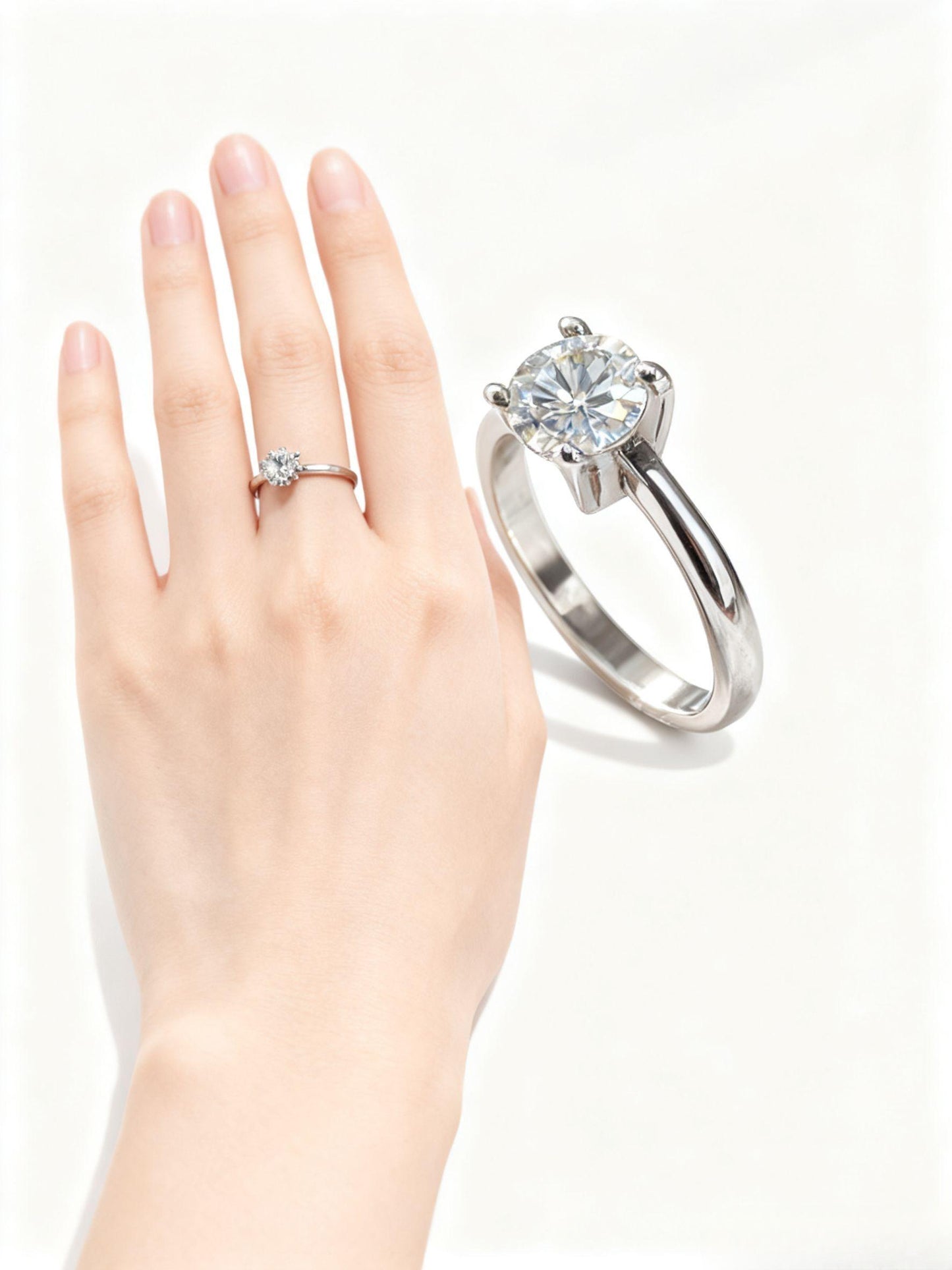 JZ08 1CT Sterling Silver S925 Moissanite Diamond