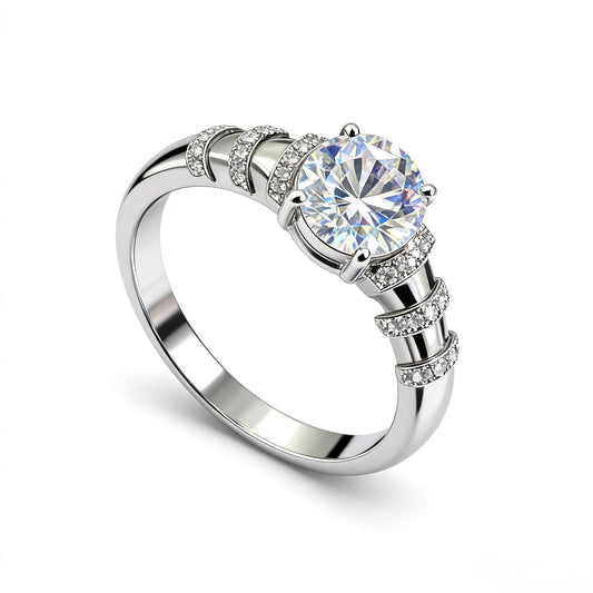 JZ26 1.5CT Sterling Silver S925 Moissanite Diamond