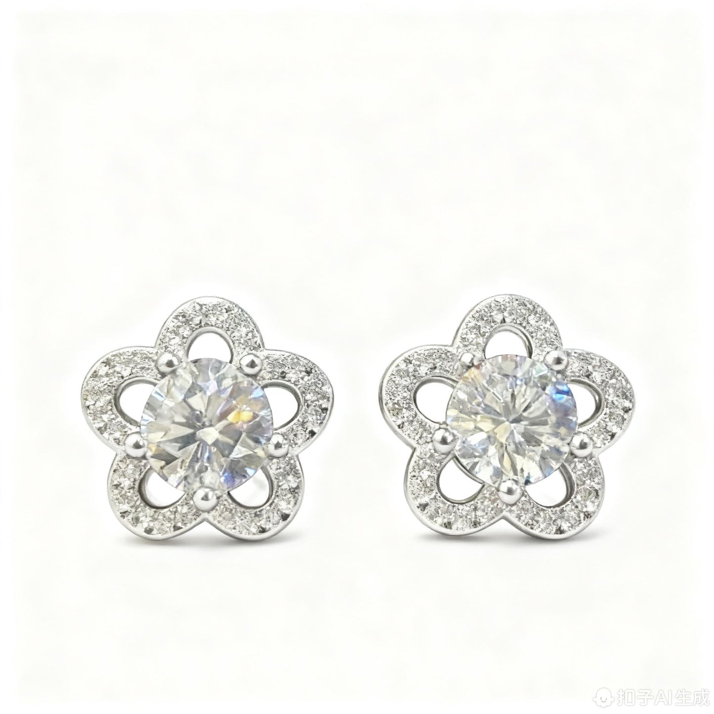 ER16 1CT*2 Sterling Silver S925 Moissanite Diamond