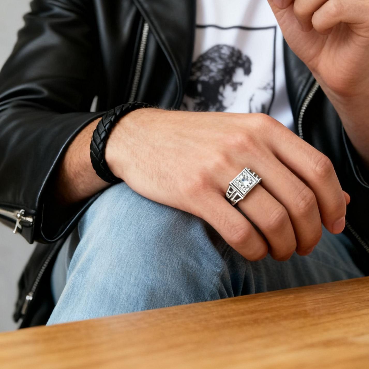 JZ46 1CT Sterling Silver S925 Moissanite Diamond