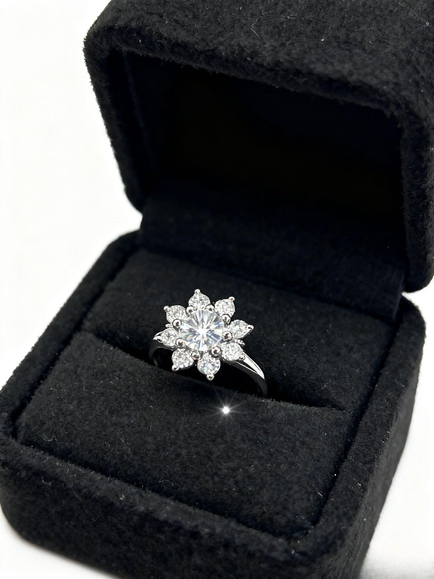 JZ43 1CT Sterling Silver S925 Moissanite Diamond