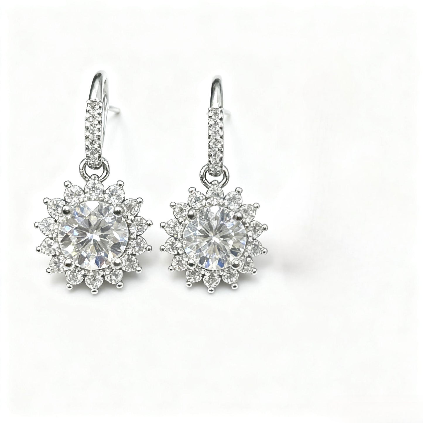 ER46 1CT*2 Sterling Silver S925 Moissanite Diamond