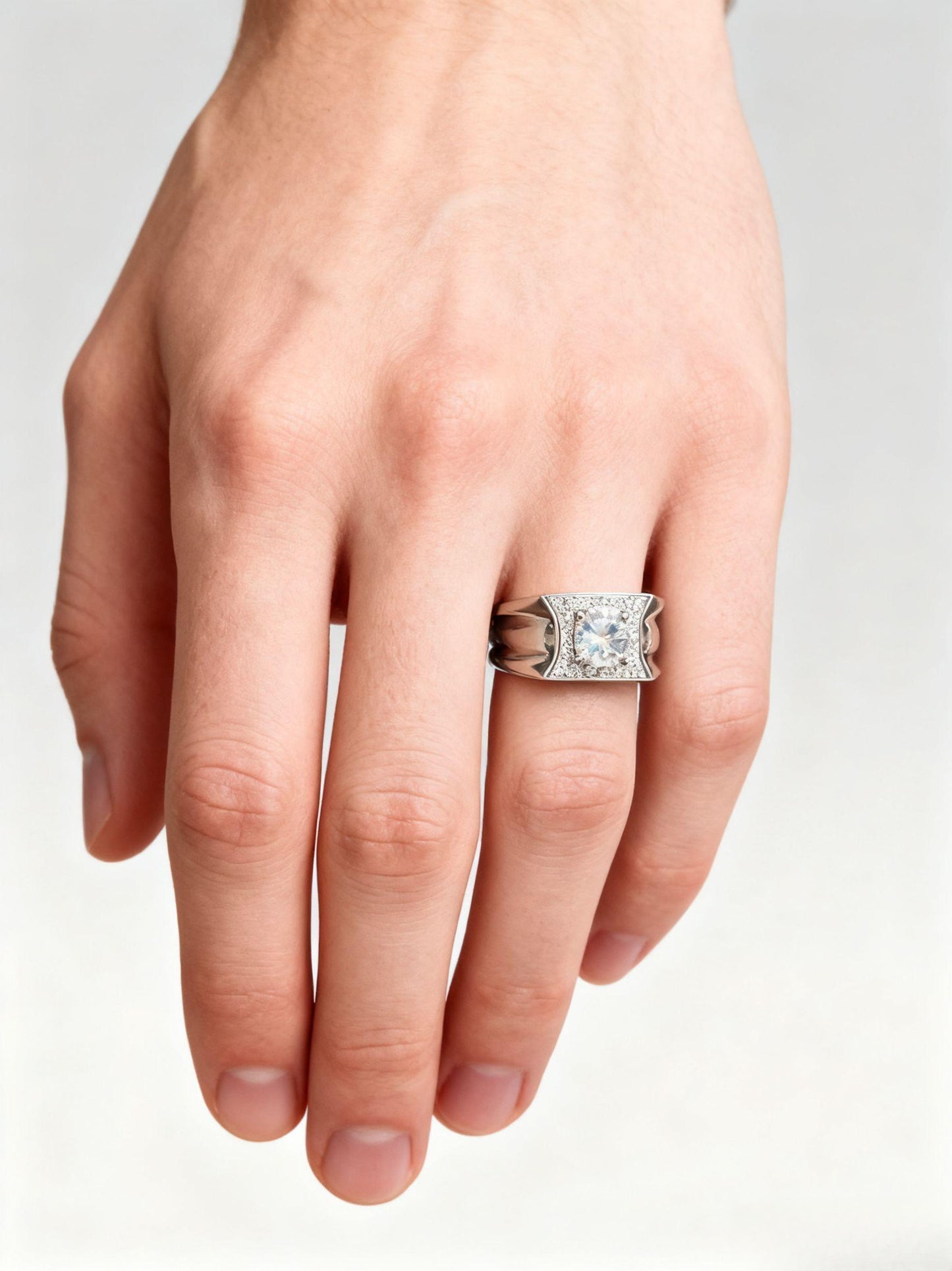 JZ02 1CT Sterling Silver S925 Moissanite Diamond