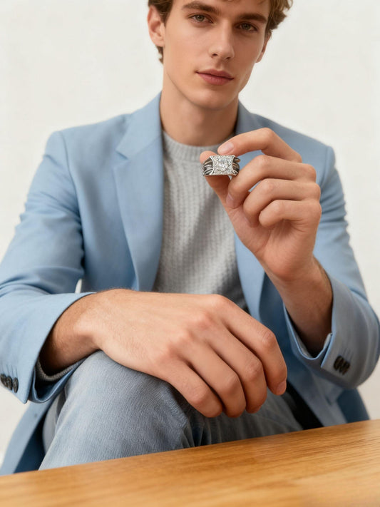 JZ02 1CT Sterling Silver S925 Moissanite Diamond