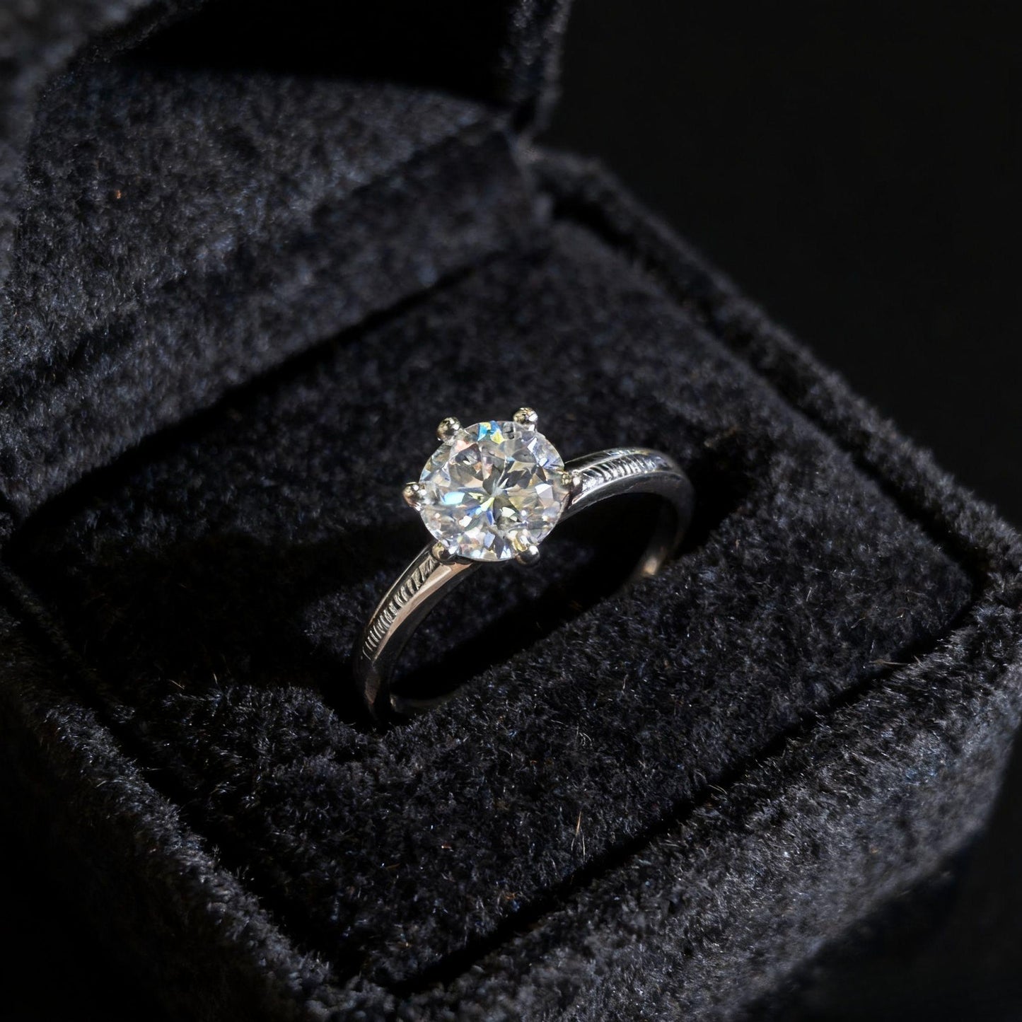 JZ12 2CT Sterling Silver S925 Moissanite Diamond