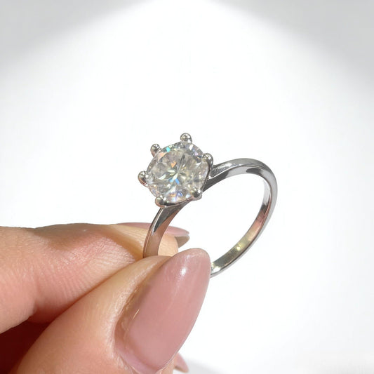 JZ12 2CT Sterling Silver S925 Moissanite Diamond