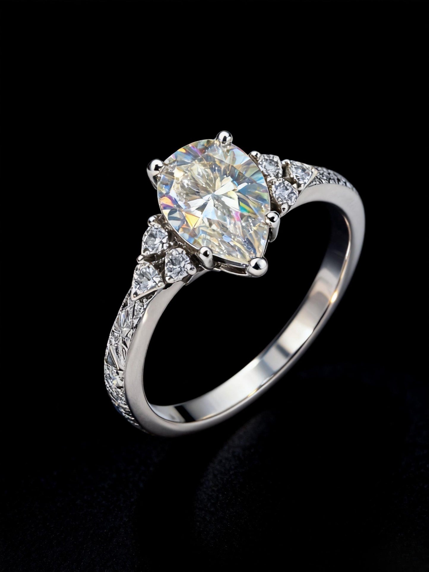 JZ14 2CT Sterling Silver S925 Moissanite Diamond