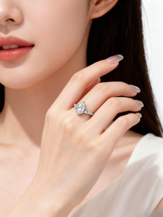 JZ14 2CT Sterling Silver S925 Moissanite Diamond