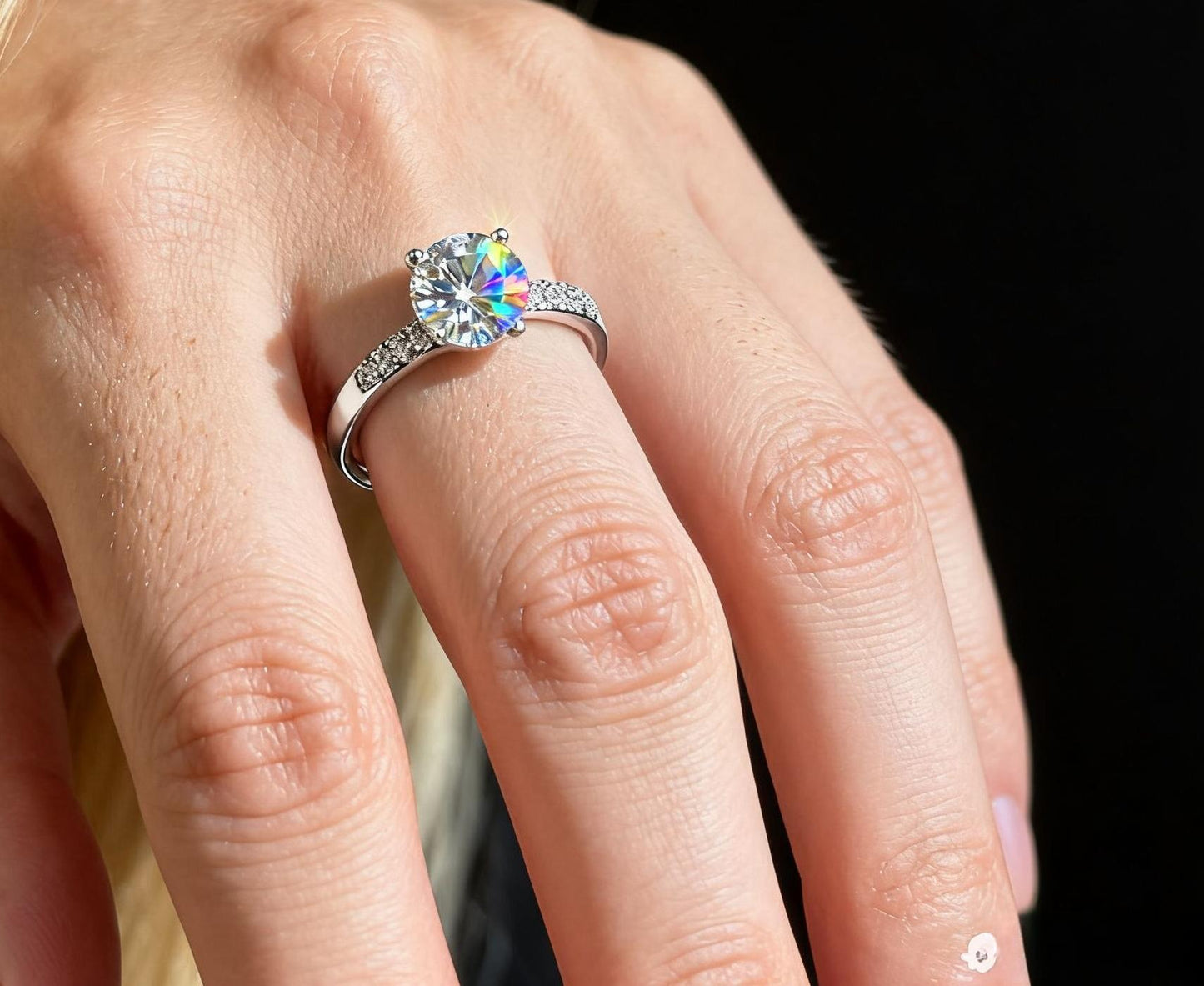 JZ16 1CT Sterling Silver S925 Moissanite Diamond