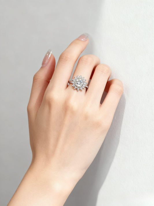 JZ21 1CT Sterling Silver S925 Moissanite Diamond