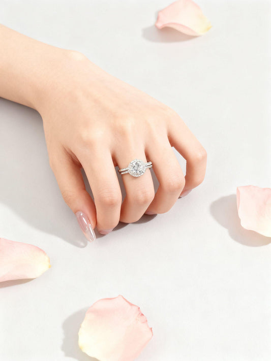 JZ24 1CT Sterling Silver S925 Moissanite Diamond