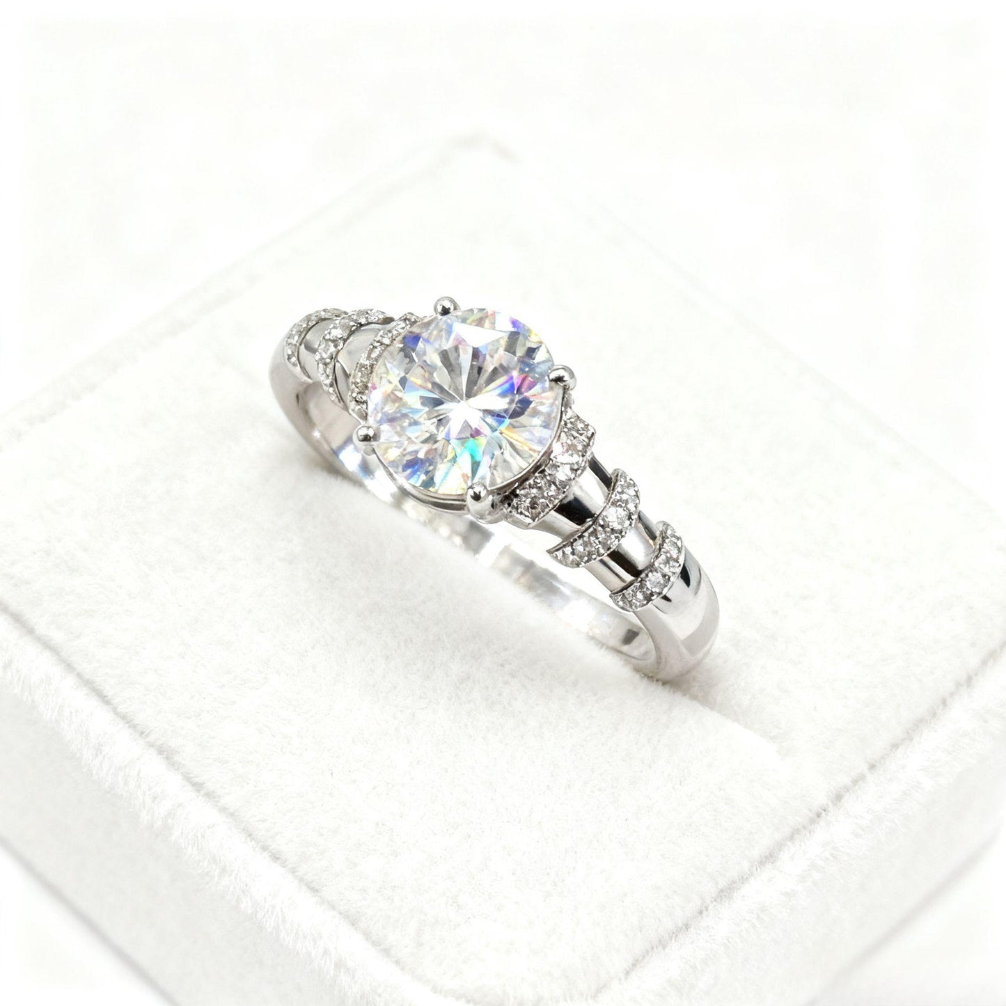 JZ26 1.5CT Sterling Silver S925 Moissanite Diamond
