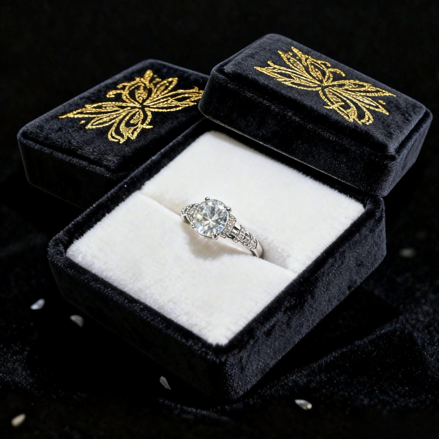 JZ26 1.5CT Sterling Silver S925 Moissanite Diamond