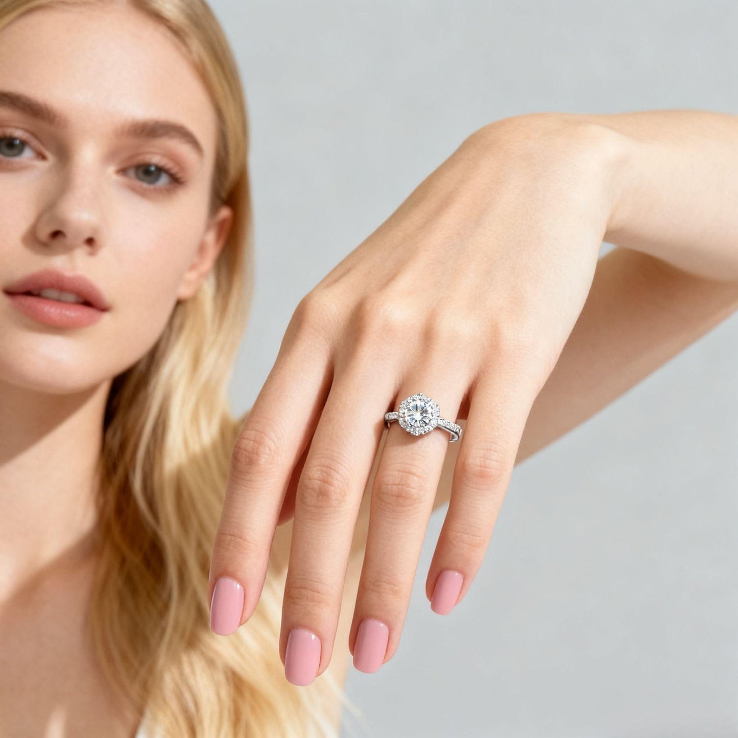 JZ31 1CT Sterling Silver S925 Moissanite Diamond