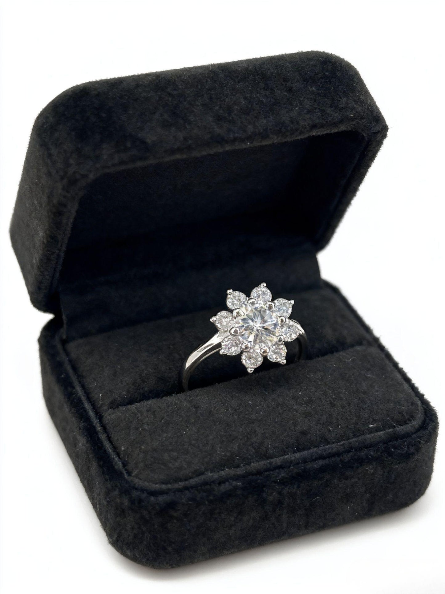 JZ43 1CT Sterling Silver S925 Moissanite Diamond