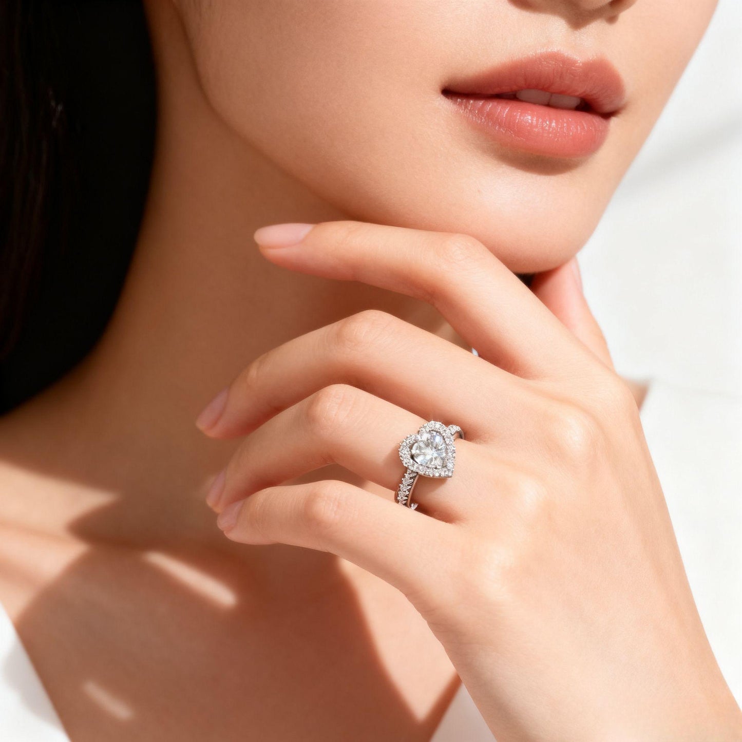 JZ44 1CT Sterling Silver S925 Moissanite Diamond