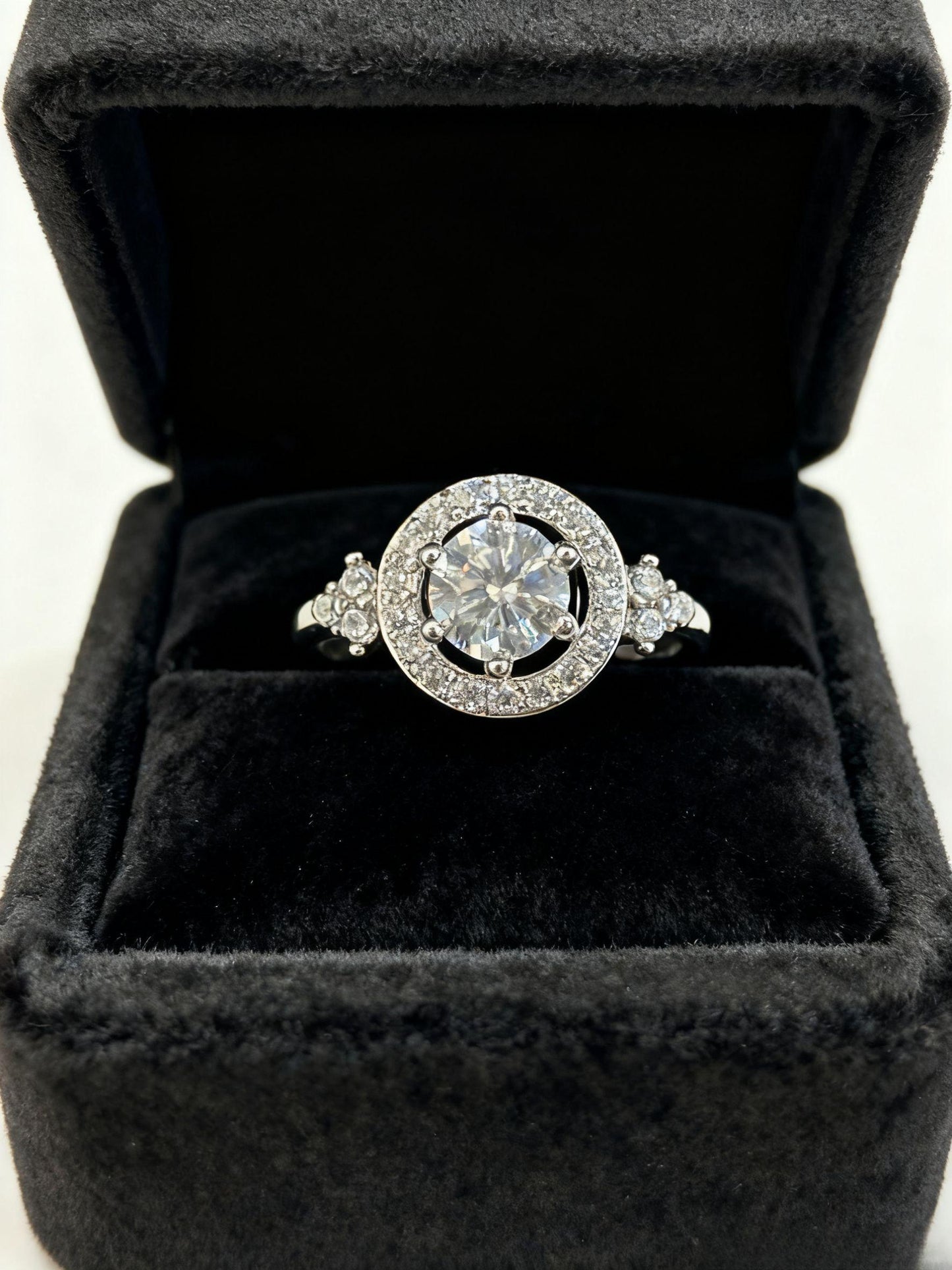 JZ53 1CT Sterling Silver S925 Moissanite Diamond