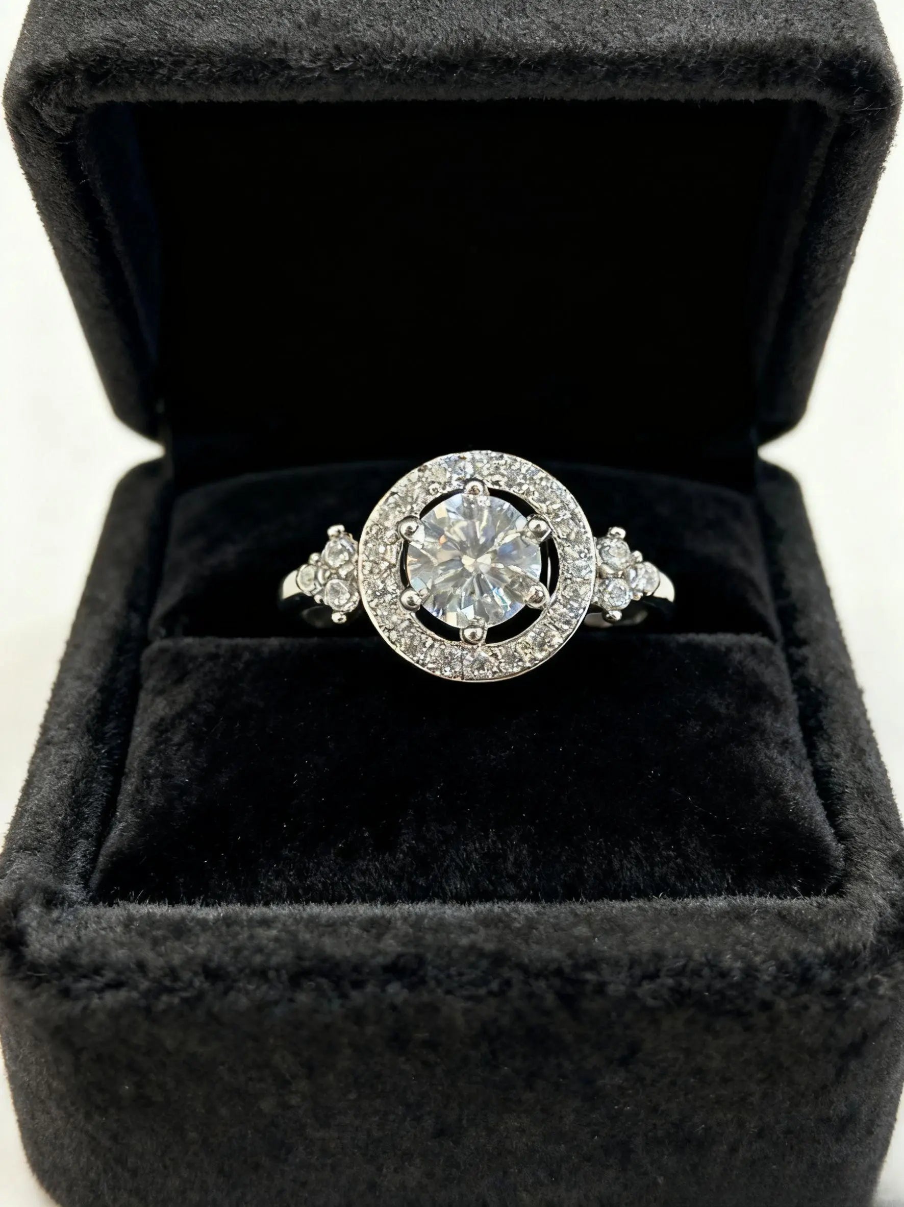 JZ53 1CT Sterling Silver S925 Moissanite Diamond 50%offamazon