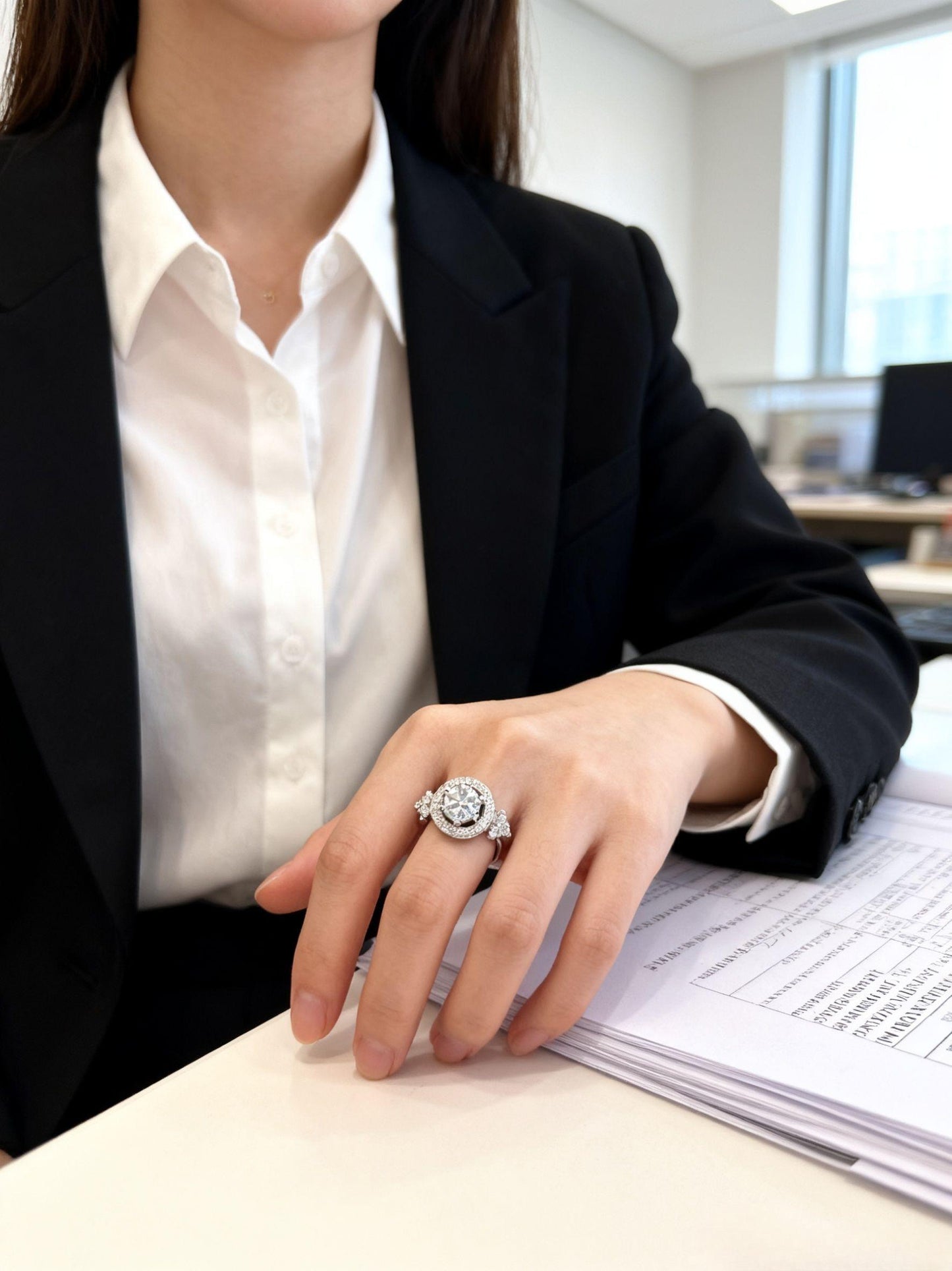 JZ53 1CT Sterling Silver S925 Moissanite Diamond