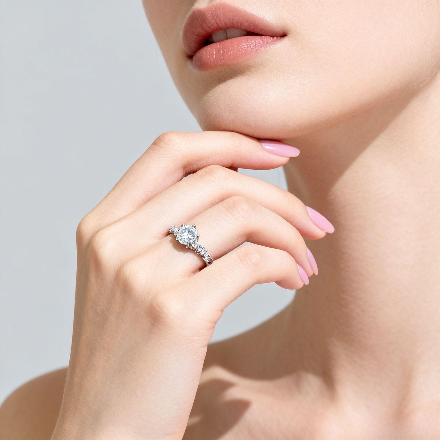 JZ70 1CT Sterling Silver S925 Moissanite Diamond