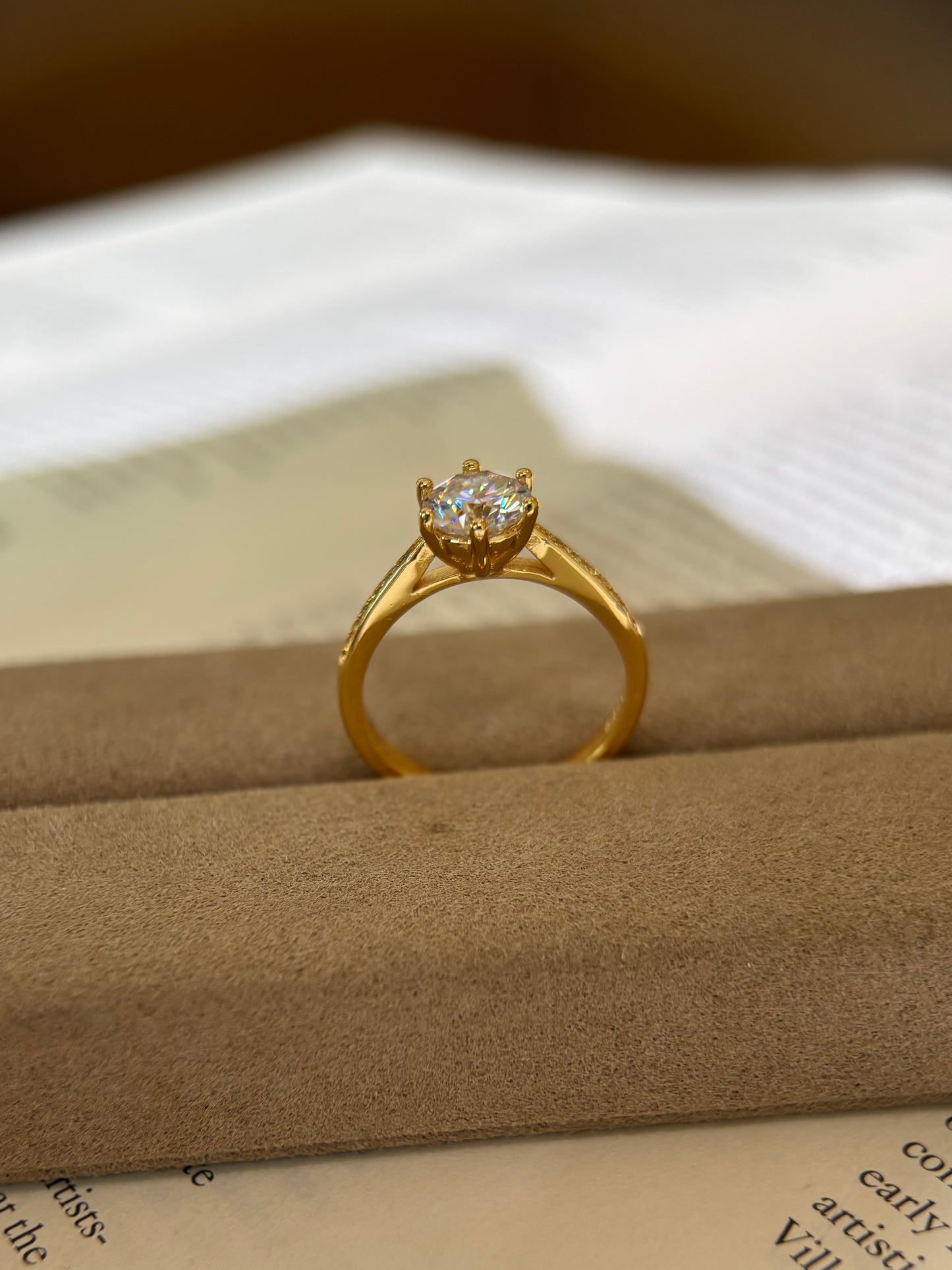 ER03 1CT Sterling Silver S925 Moissanite Diamond Rings