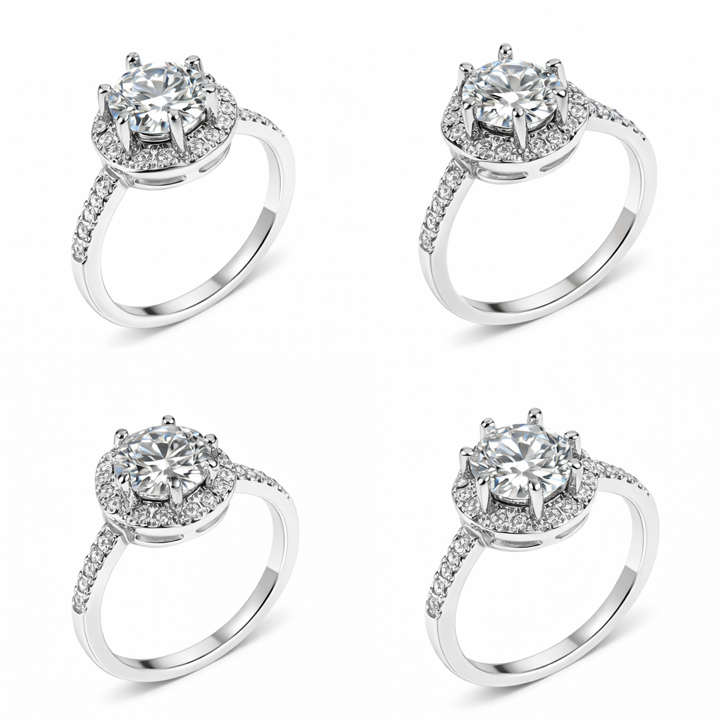 ER02 1CT Sterling Silver S925 Moissanite Diamond Earrings