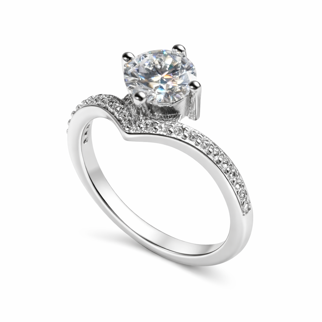 ER02 1CT Sterling Silver S925 Moissanite Diamond Earrings