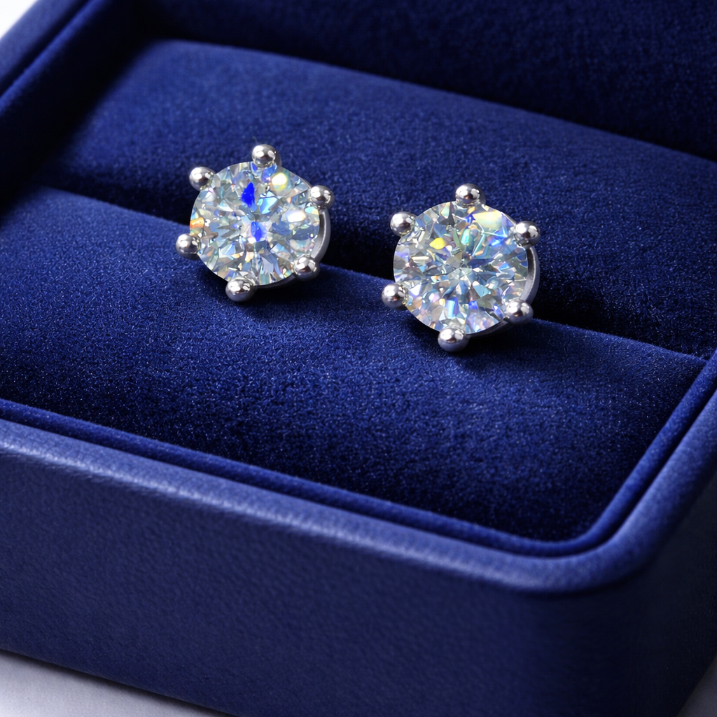 ER51 1CT Sterling Silver S925 Moissanite Diamond 50%offamazon