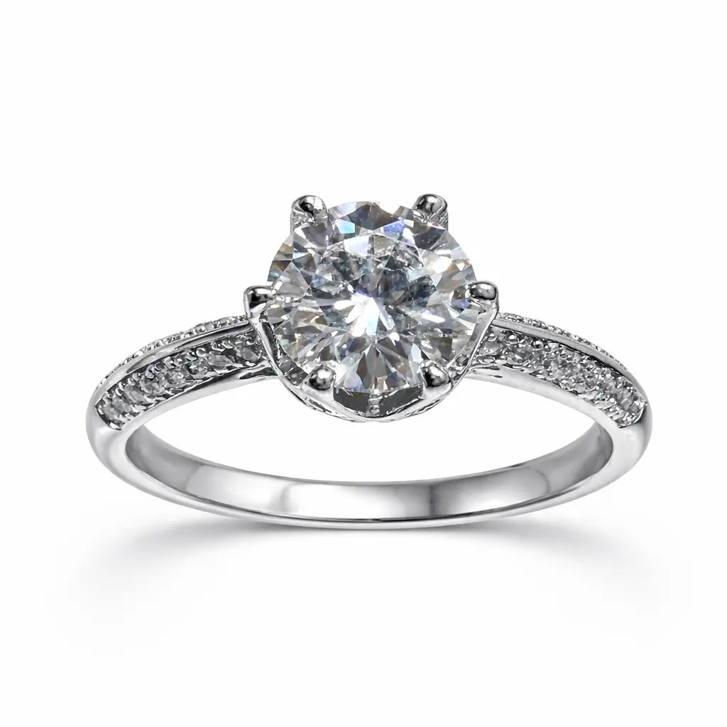 JZ48 1CT Sterling Silver S925 Moissanite Diamond 50%offamazon