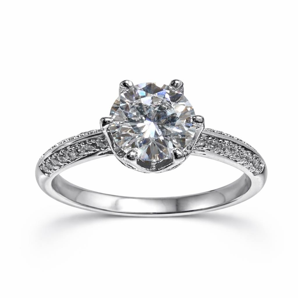 ER02 1CT Sterling Silver S925 Moissanite Diamond Earrings