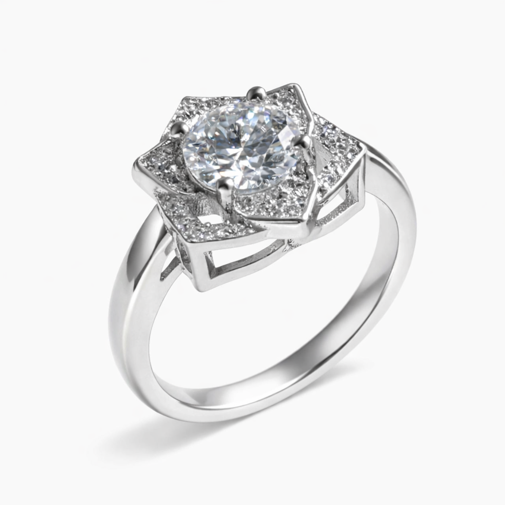 ER02 1CT Sterling Silver S925 Moissanite Diamond Earrings