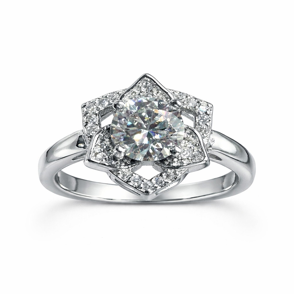 ER02 1CT Sterling Silver S925 Moissanite Diamond Earrings