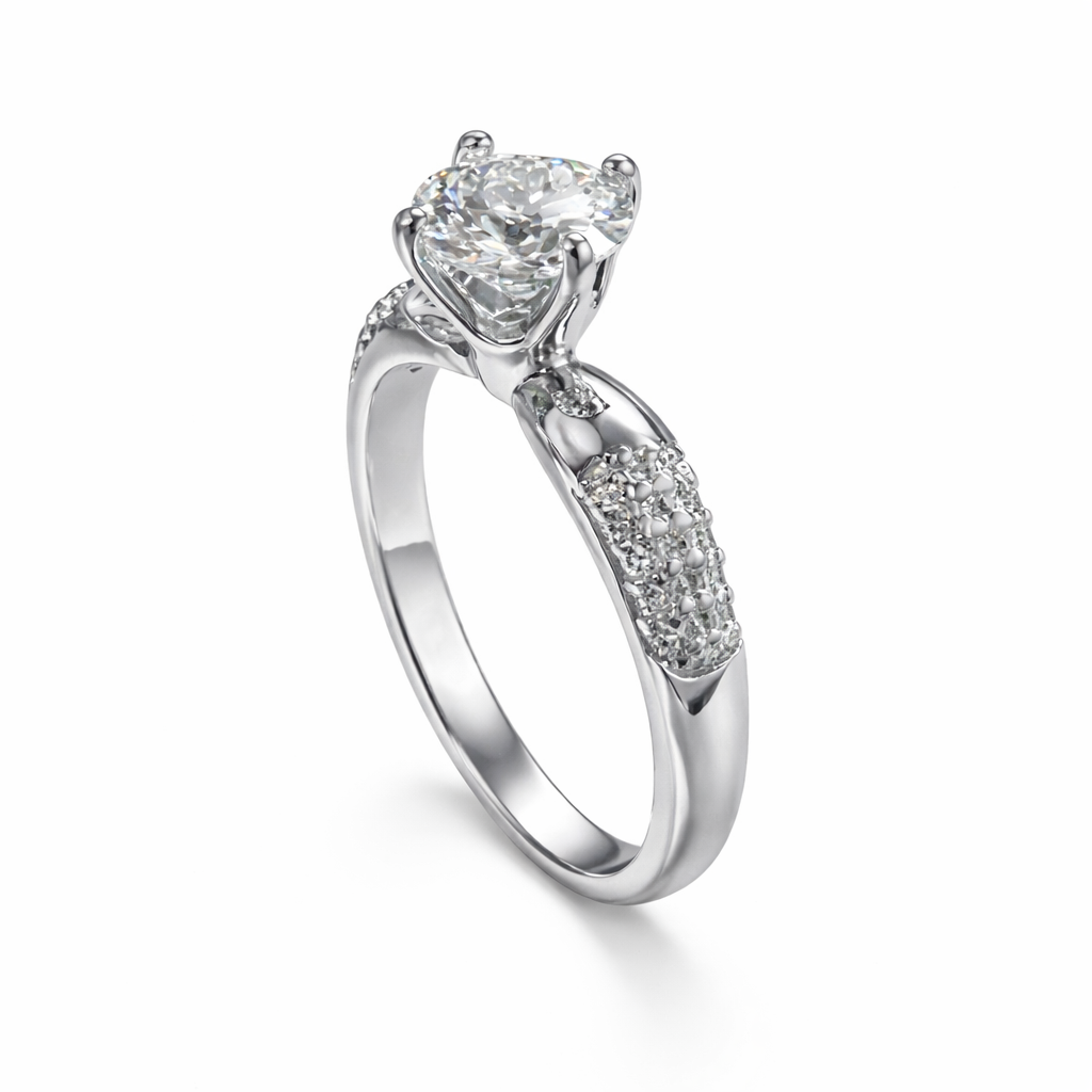 ER02 1CT Sterling Silver S925 Moissanite Diamond Earrings