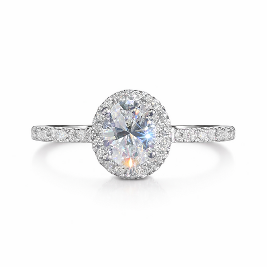 JZ37 1.5CT Sterling Silver S925 Moissanite Diamond