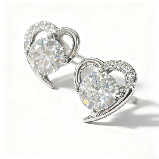 ER17 1CT*2 Sterling Silver S925 Moissanite Diamond