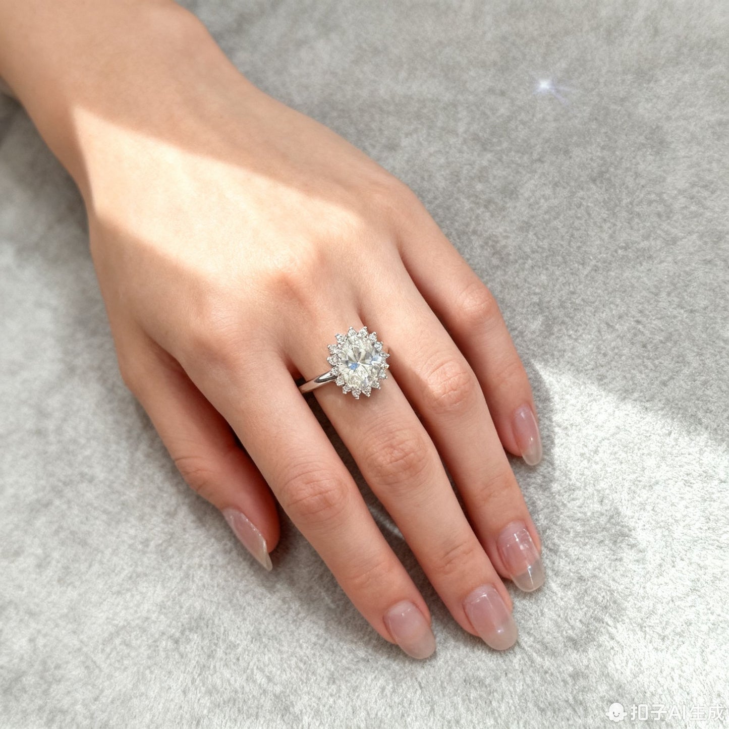 JZ55 2CT Sterling Silver S925 Moissanite Diamond