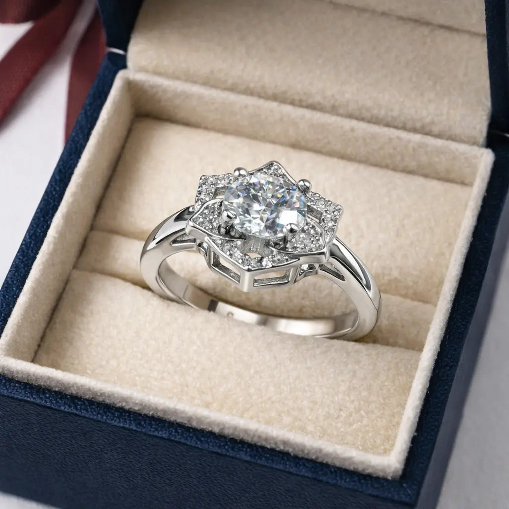 JZ28 1CT Sterling Silver S925 Moissanite Diamond 50%offamazon