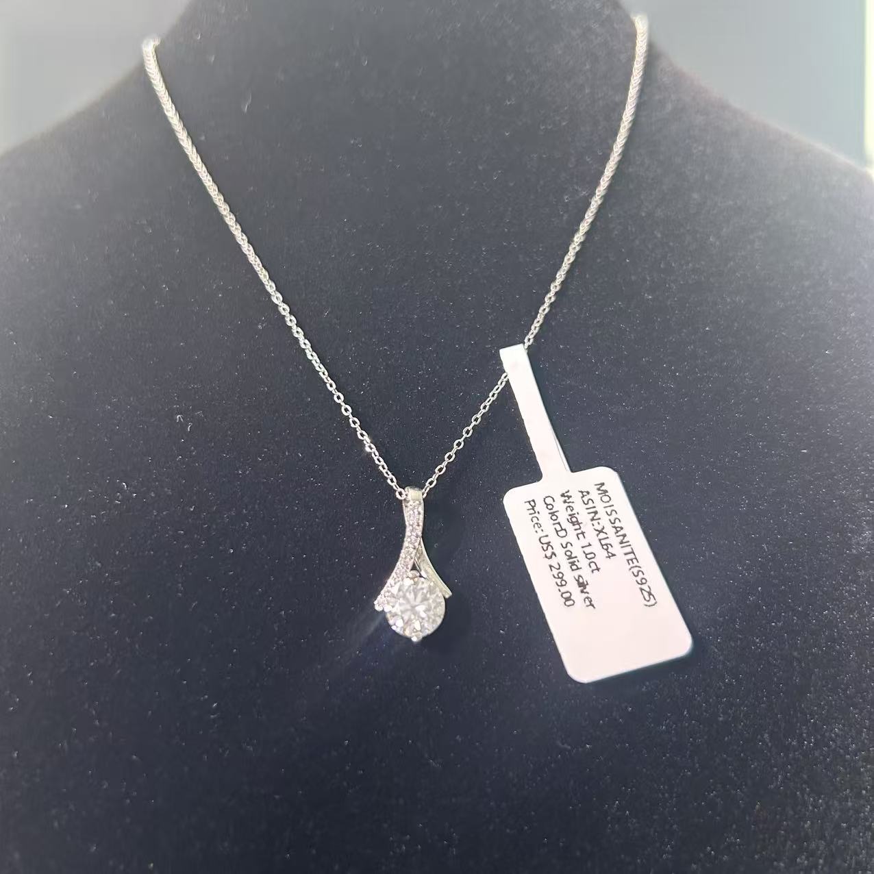 XL64 1CT Sterling Silver S925 Moissanite Diamond