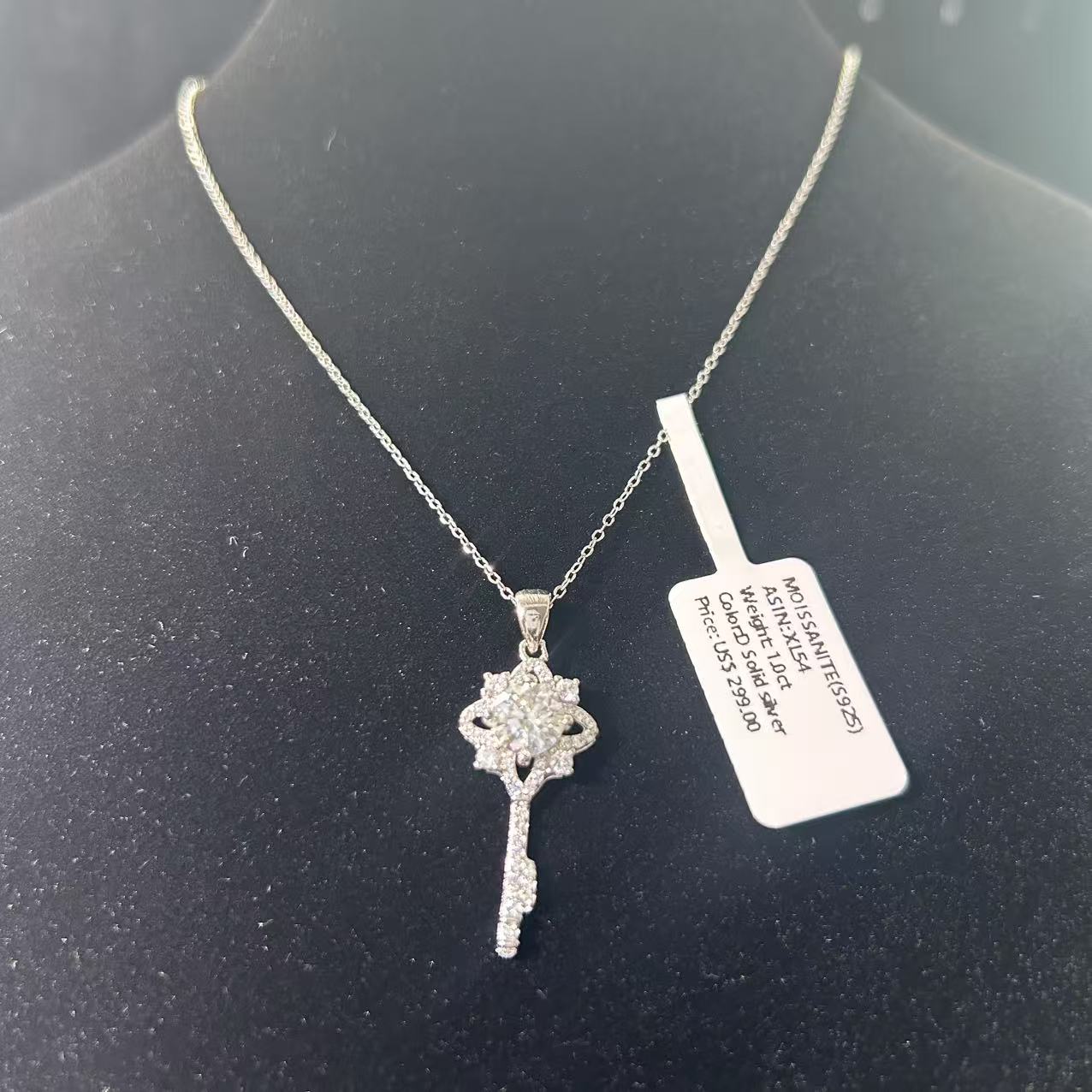 XL54 1CT Sterling Silver S925 Moissanite Diamond