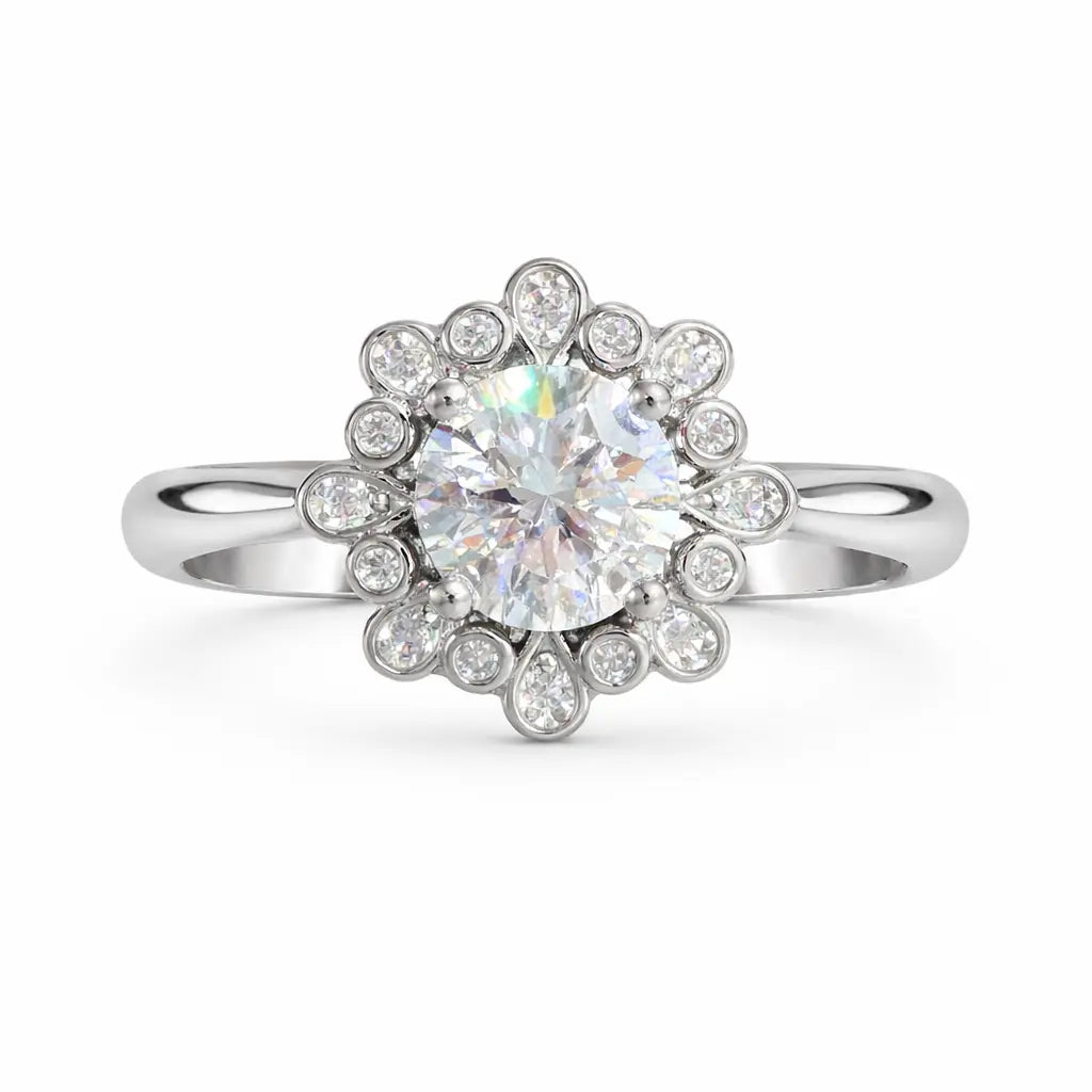 JZ57 1CT Sterling Silver S925 Moissanite Diamond 50%offamazon