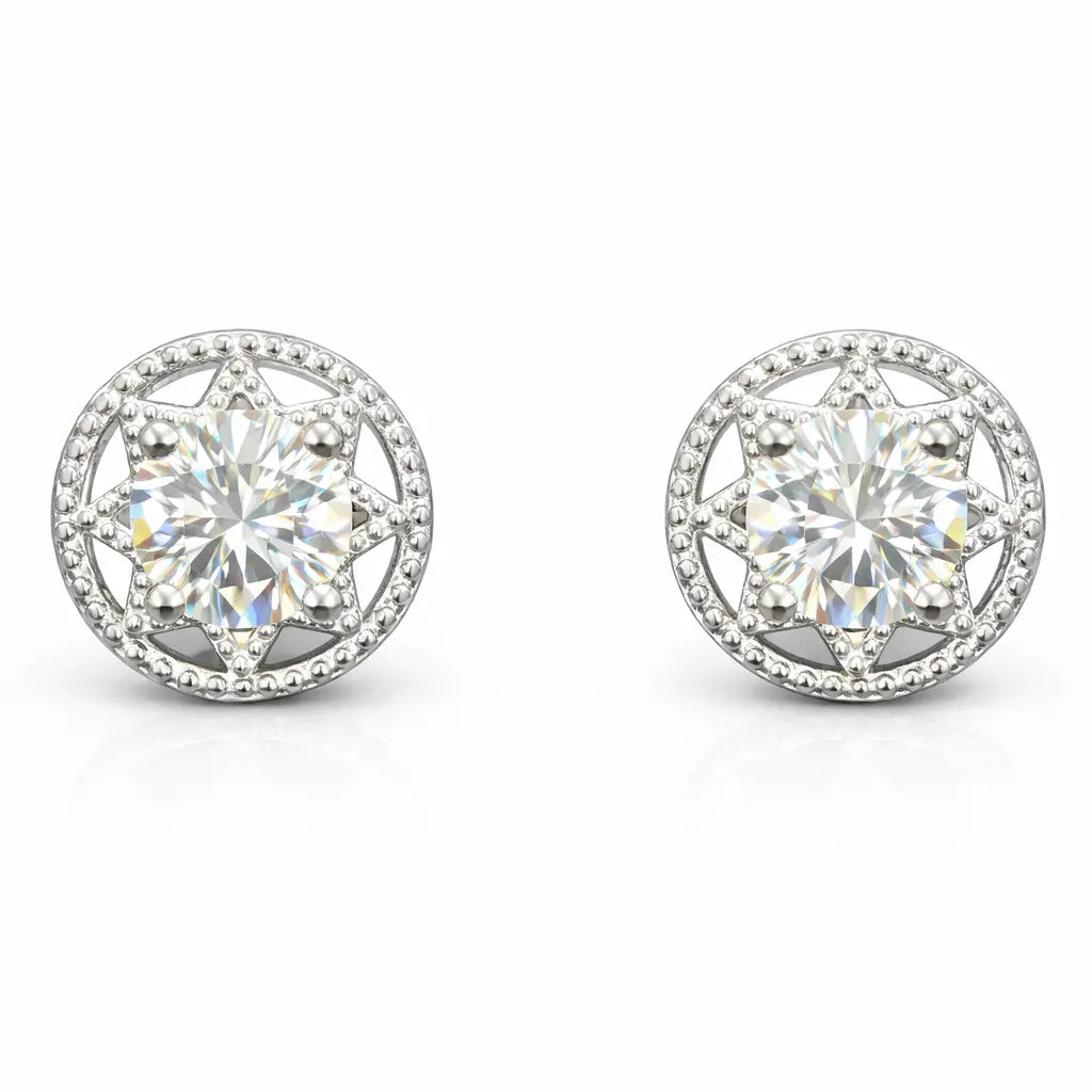 ER23 1CT Sterling Silver S925 Moissanite Diamond 50%offamazon