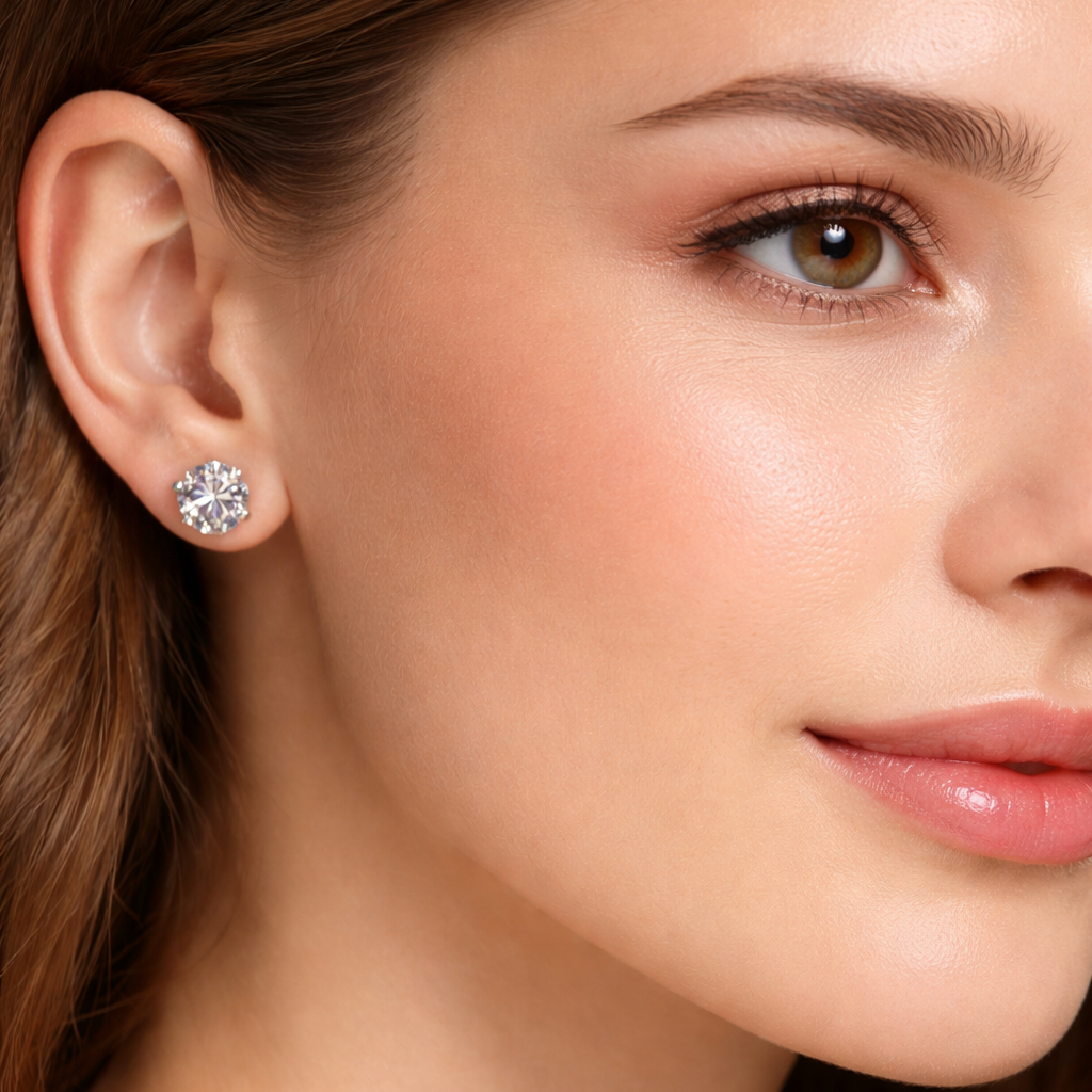 ER51 1CT Sterling Silver S925 Moissanite Diamond 50%offamazon