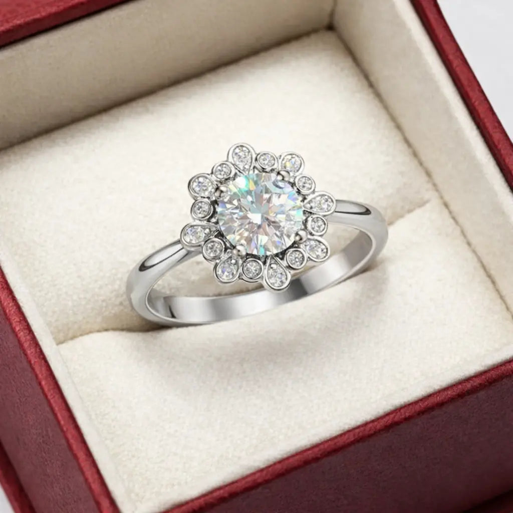JZ57 1CT Sterling Silver S925 Moissanite Diamond 50%offamazon