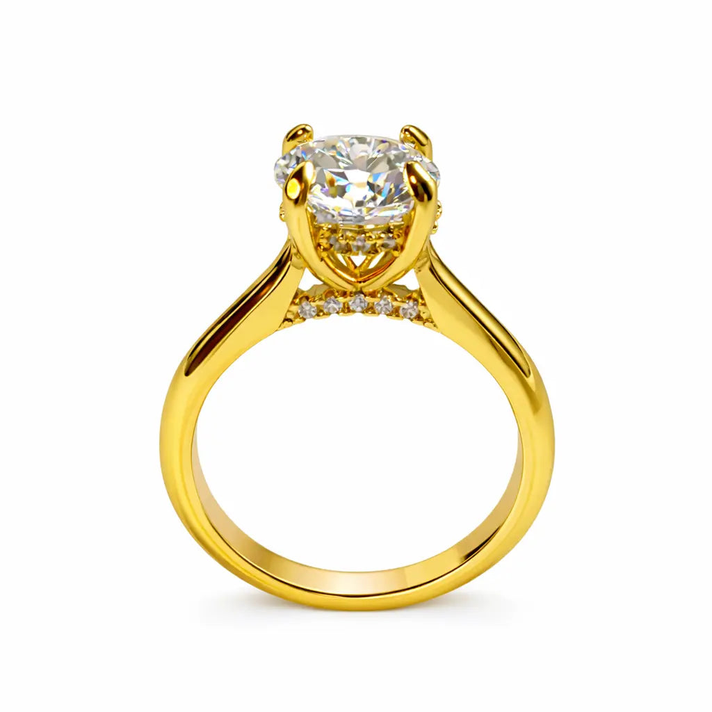 JZ67 1CT Gold Sterling Silver S925 Moissanite Diamond 50%offamazon