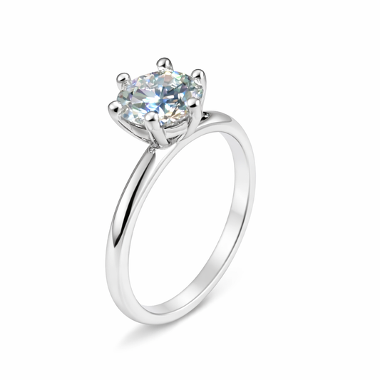 ER02 1CT Sterling Silver S925 Moissanite Diamond Earrings