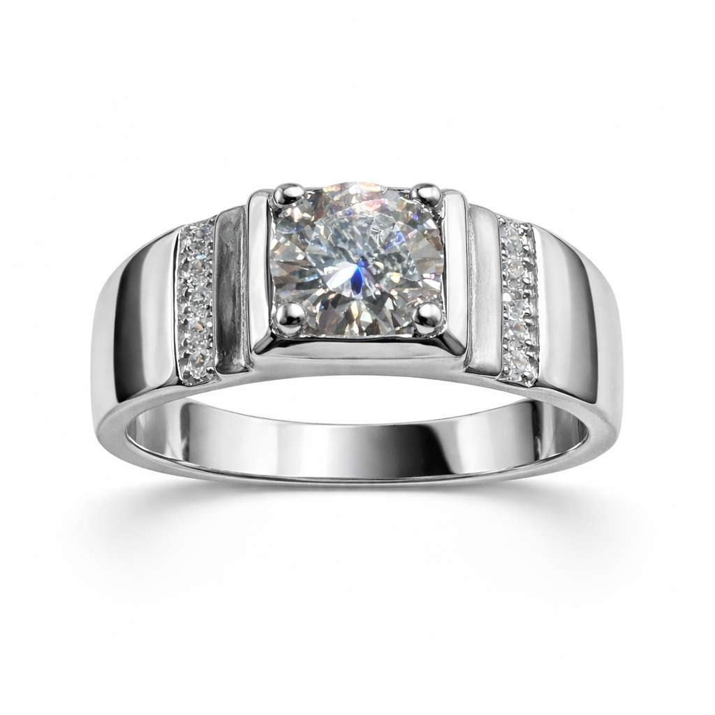 ER02 1CT Sterling Silver S925 Moissanite Diamond Earrings